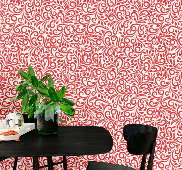 Ornamental Swirls floral ornament wallpaper - TenStickers