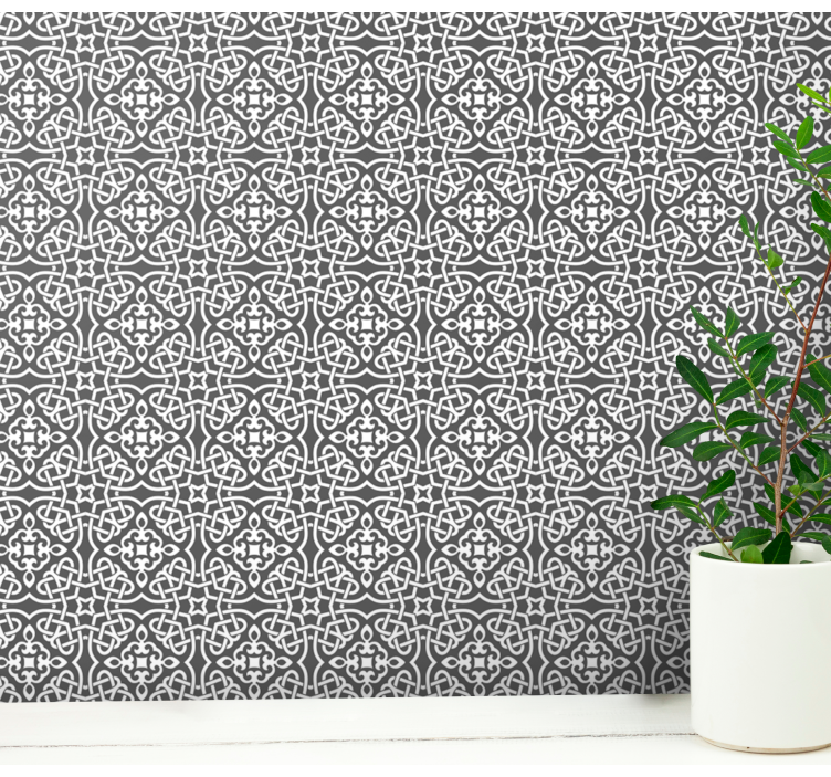 Ornamental Symmetry floral ornament wallpaper - TenStickers