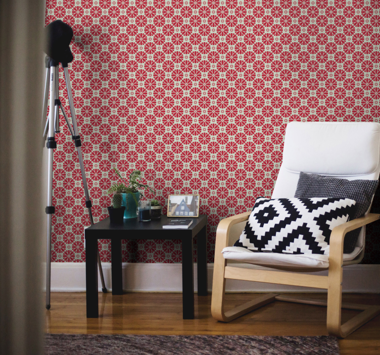 Ornamental Wallpaper floral geometric motifs - TenStickers