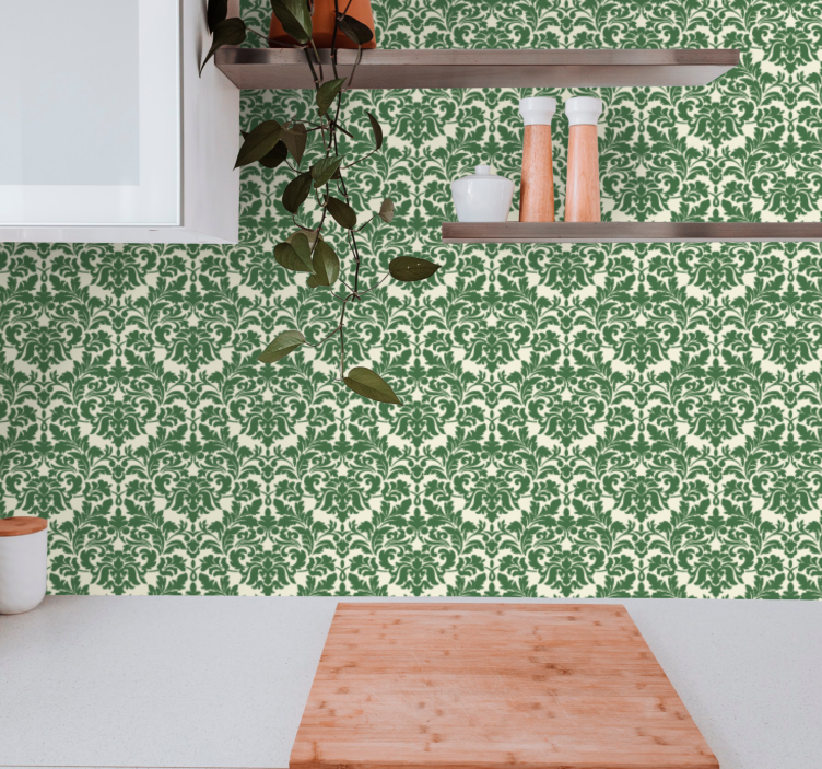 Ornate Botanical floral ornament wallpaper - TenStickers