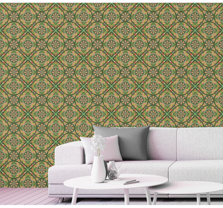 Ornate Geometric ornamental wallpaper - TenStickers