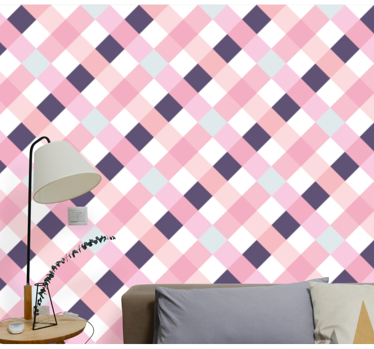 Pastel Argyle Pattern geometric wallpaper - TenStickers