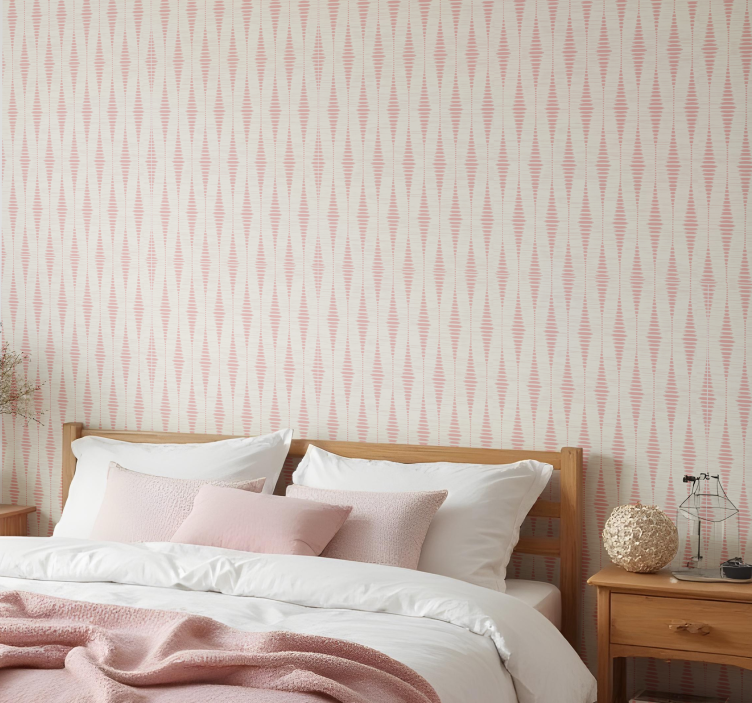 pastel pink rabaul ikat shapes wallpaper - TenStickers