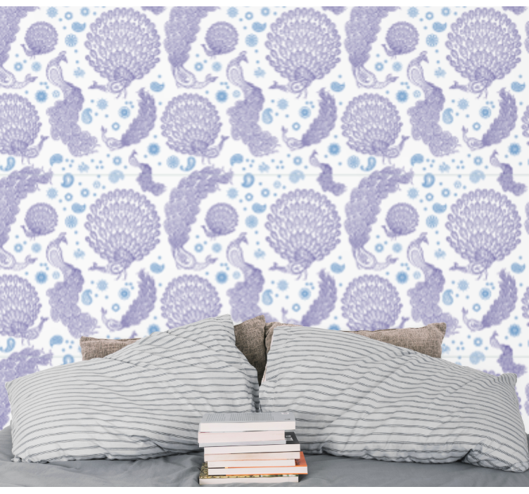 Peacock Feather Motif art wallpaper - TenStickers