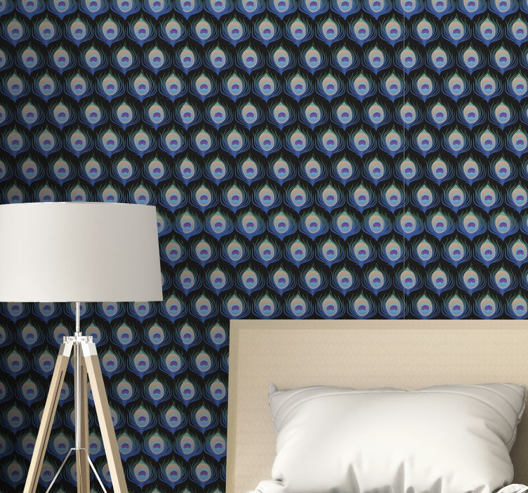 Peacock Feather Patterns birds wallpaper - TenStickers