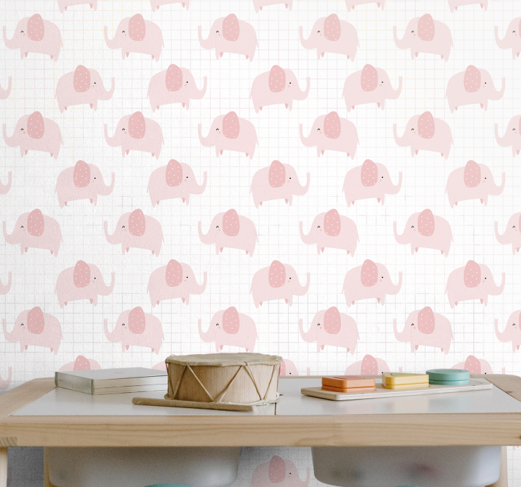 Playful Elephant Motif elephants wallpaper - TenStickers