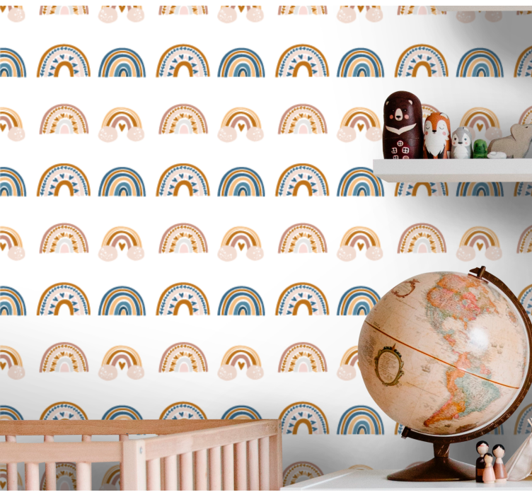 Rainbow Arcs Pattern nursery wallpaper - TenStickers