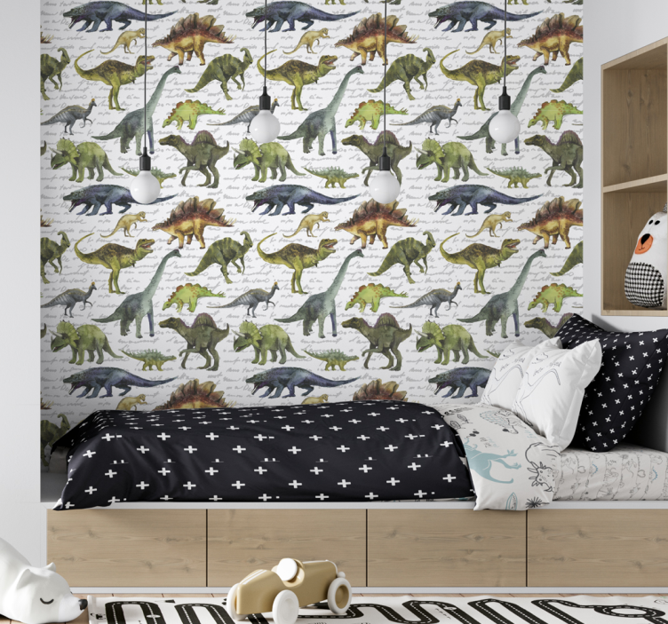 realistic dinosaurs Childrens Wallpaper - TenStickers