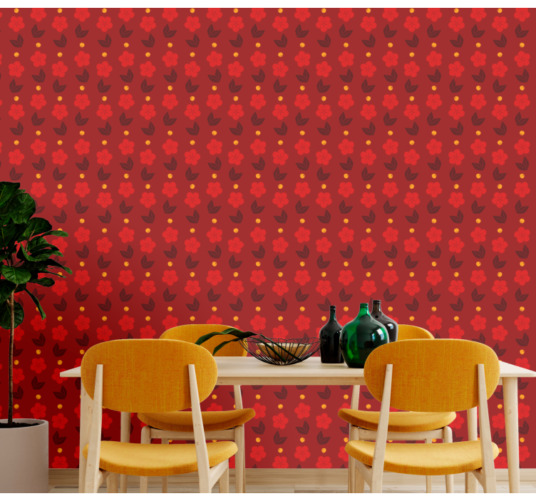 Red Polka Patterns polka dots wallpaper - TenStickers
