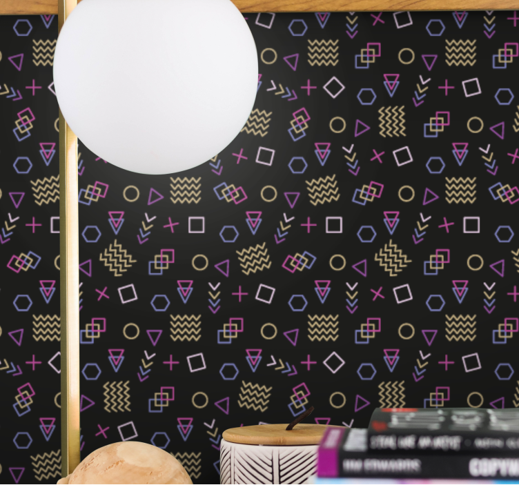 Retro pattern Delight geometric wallpaper - TenStickers