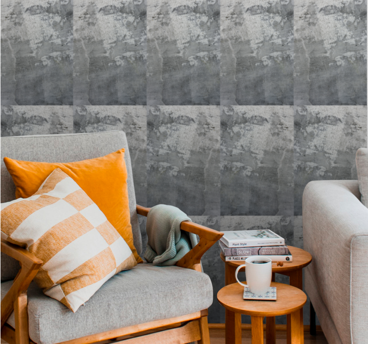 Retro raw silver retangled pattern wallpaper - TenStickers
