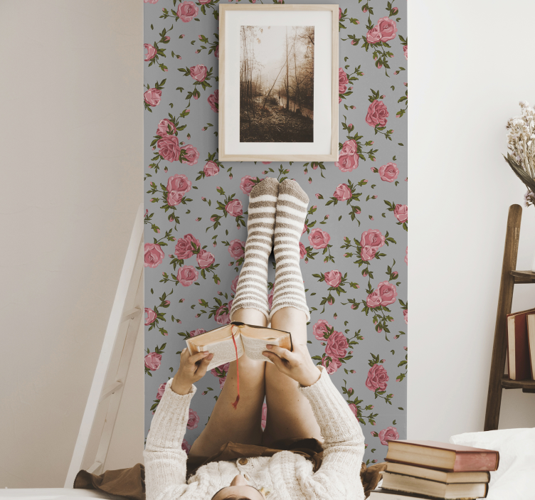 Roses pattern Flower Wallpaper - TenStickers