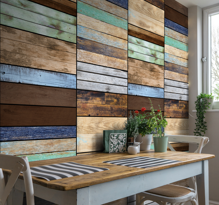 Rustic Plank Design wood wallpaper - TenStickers