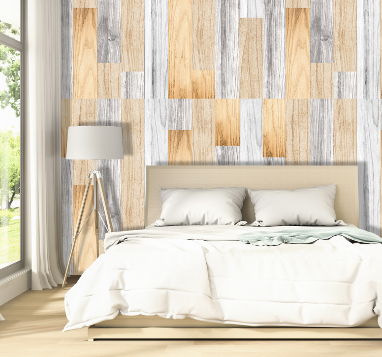 Rustic Planked Wood Effect wood wallpaper - TenStickers