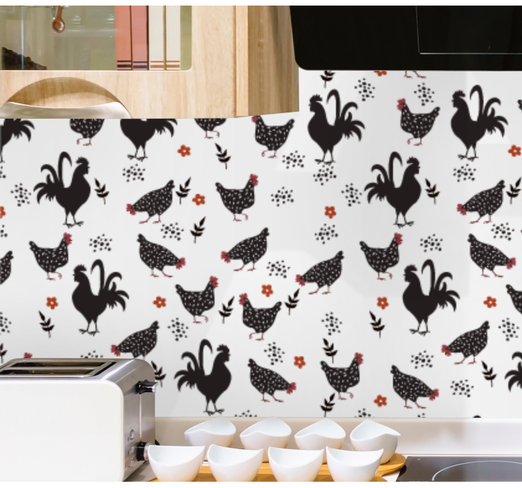 Rustic Poultry Pattern animal wallpaper - TenStickers