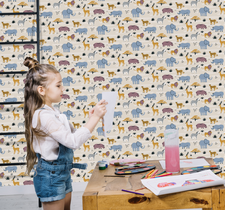 Safari Animal Ensemble animal wallpaper - TenStickers