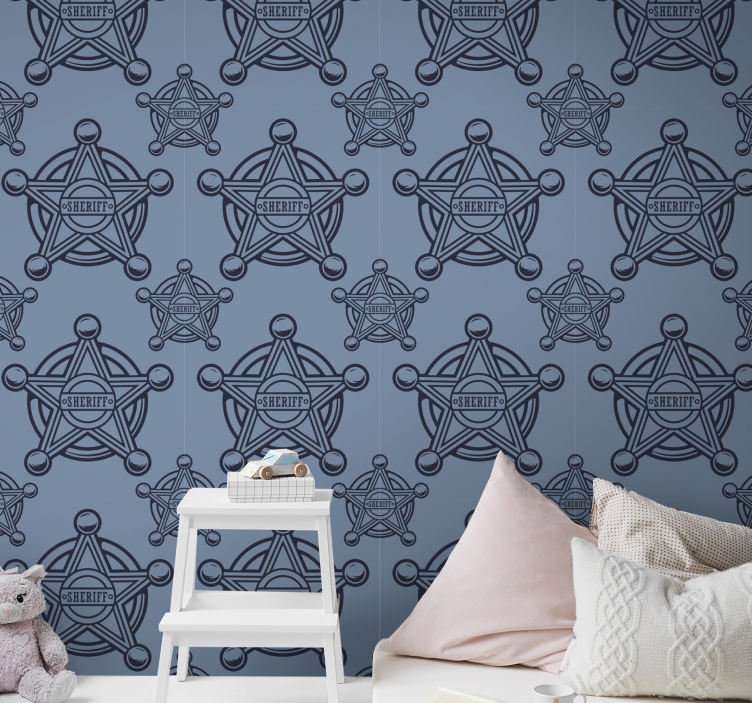 Sheriff Star Patterns customised wallpaper - TenStickers