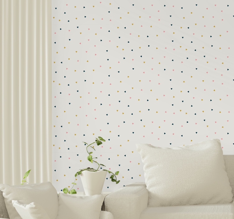 Beige elegant pattern triangle wallpaper - TenStickers