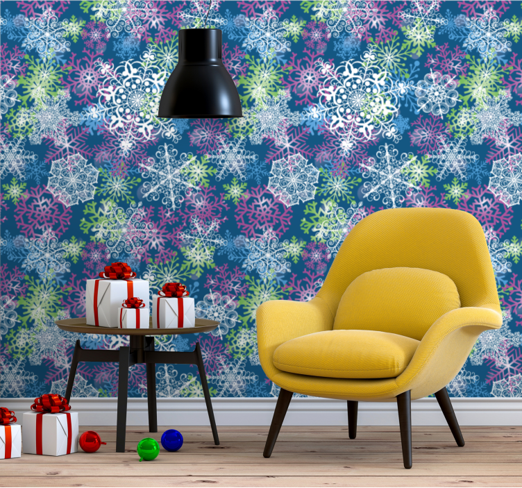 Snowflake Ensemble christmas wallpaper - TenStickers