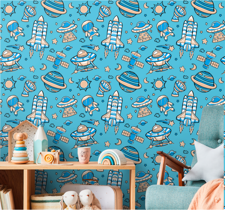 Space Exploration Fantasy modern wallpaper - TenStickers