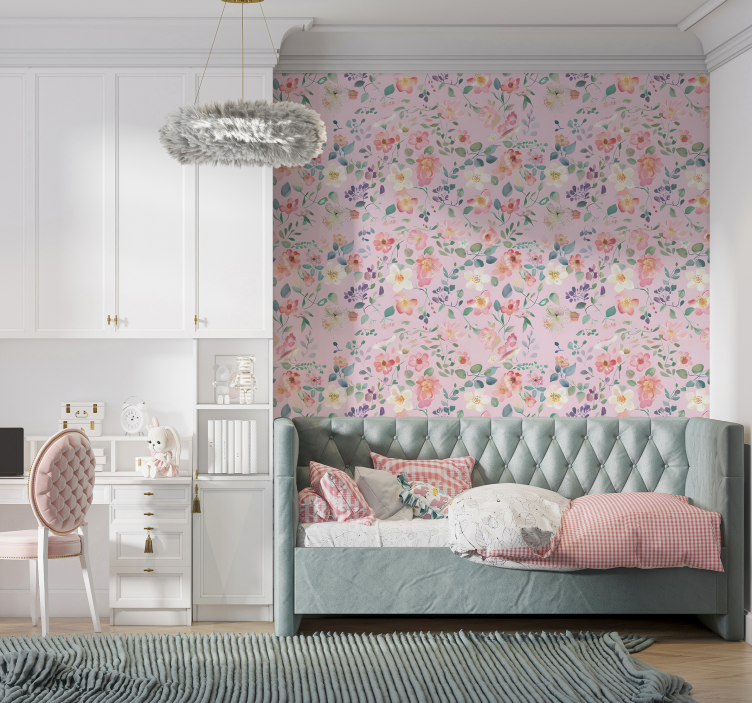 Spring explosion pink wallpaper - TenStickers