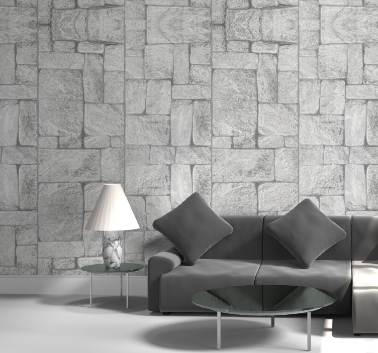 Stone effect grey textured Wallpaper - TenStickers
