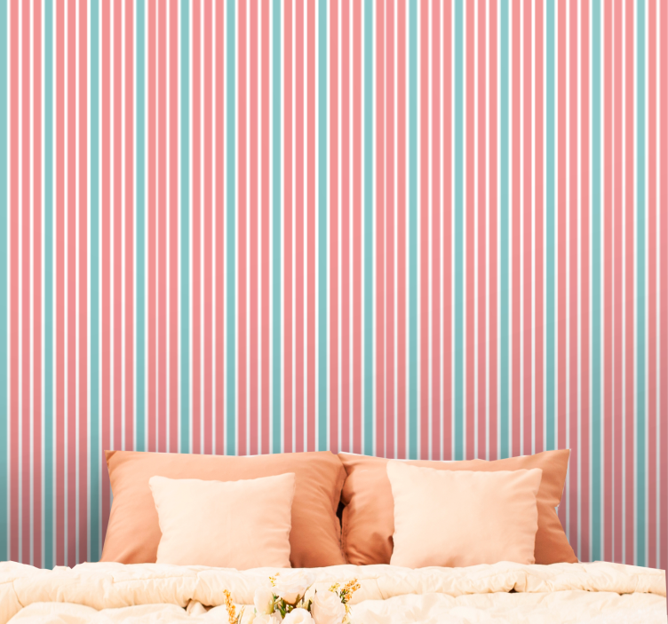 Striped Bedroom Ambiance horizontal striped wallpaper - TenStickers