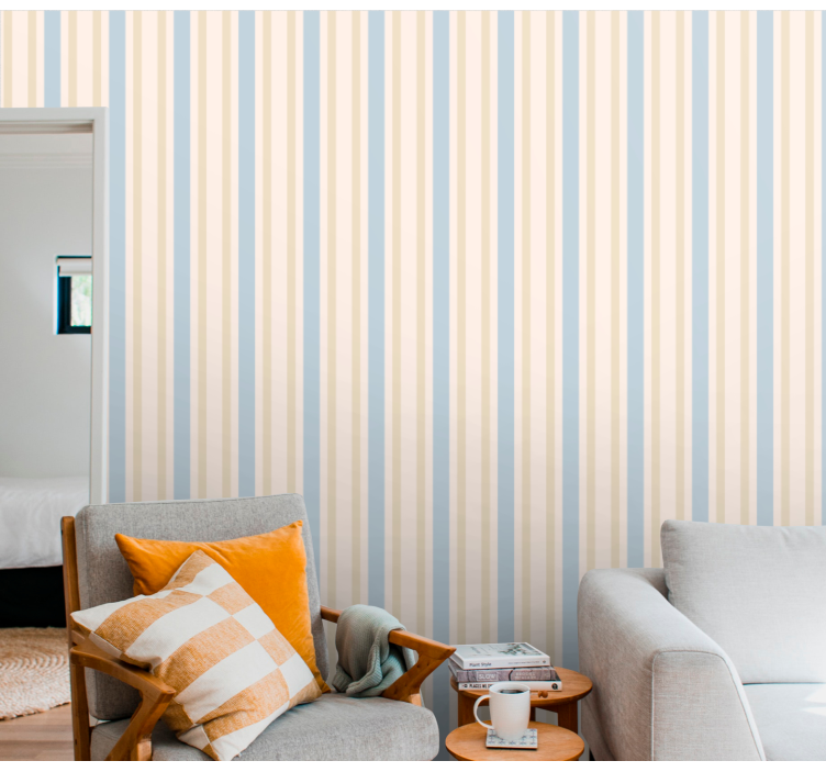 Striped Calmness horizontal striped wallpaper - TenStickers