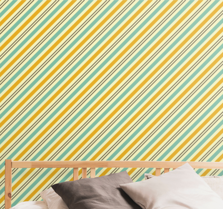 Striped Diagonal Pattern horizontal striped wallpaper - TenStickers