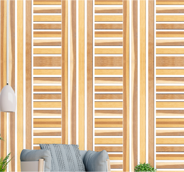 Lined Timber striped wallpaper - TenStickers