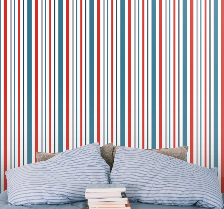 Stylish simple motif striped wallpaper - TenStickers