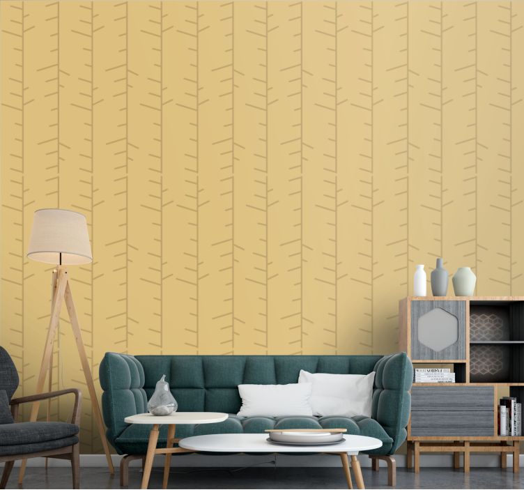 Stylized minimalist pattern tree wallpaper - TenStickers