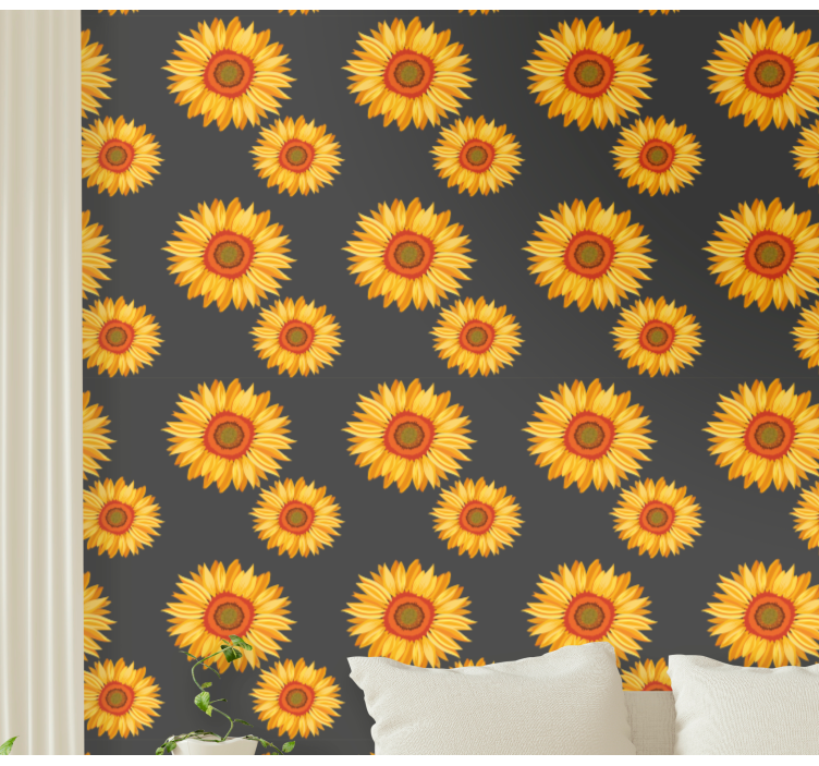 Sunflower Elegance flower wallpaper - TenStickers