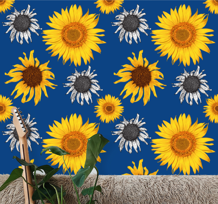 Sunflower Ensemble flower wallpaper - TenStickers