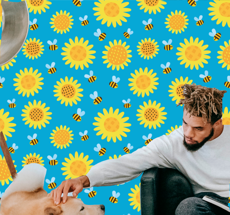 Sunny Floral Pattern flower wallpaper - TenStickers