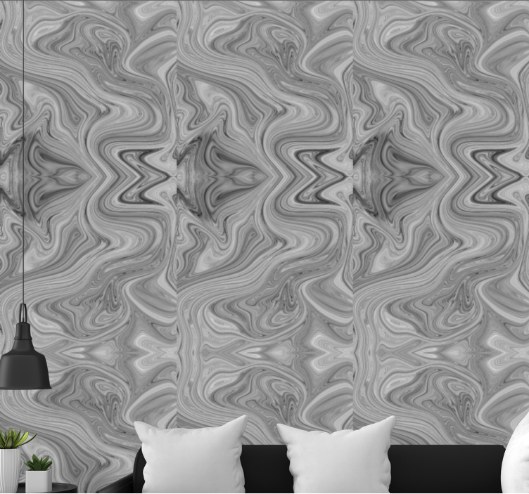 Swirling Gray Patterns marble wallpaper - TenStickers