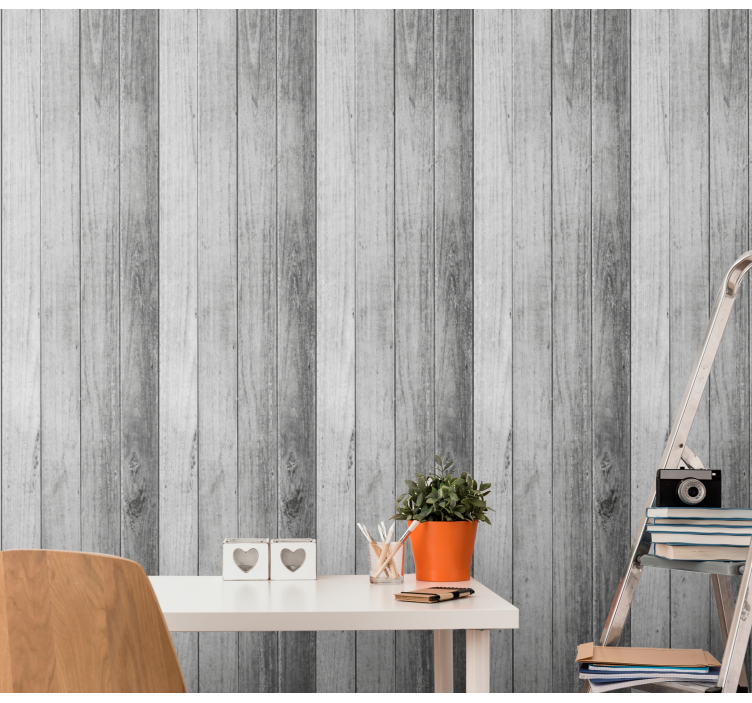 Textured Planks wood wallpaper - TenStickers