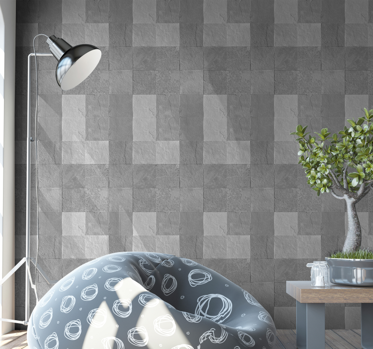 Textured Square Pattern concrete wallpaper - TenStickers