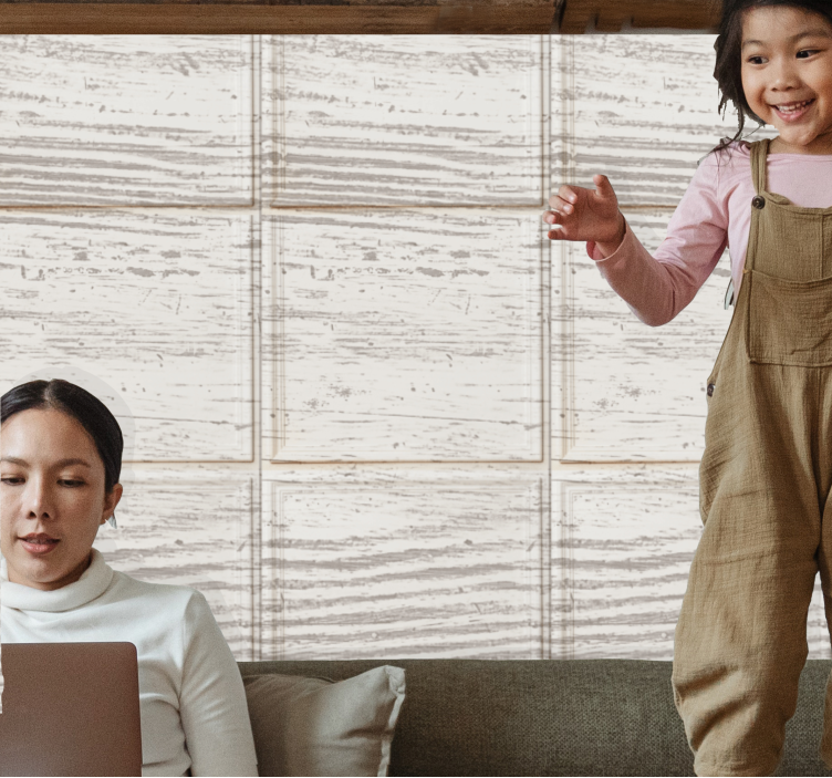 Beige panels motif stone wallpaper - TenStickers