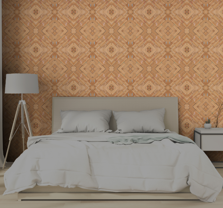 Textured wallpaper with a wood grain design - TenStickers