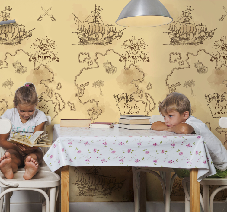 Treasure Island Childrens Wallpaper - TenStickers