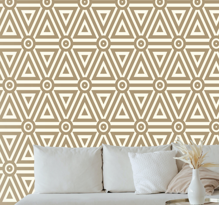 Triangular Beige Arrangement geometric wallpaper - TenStickers