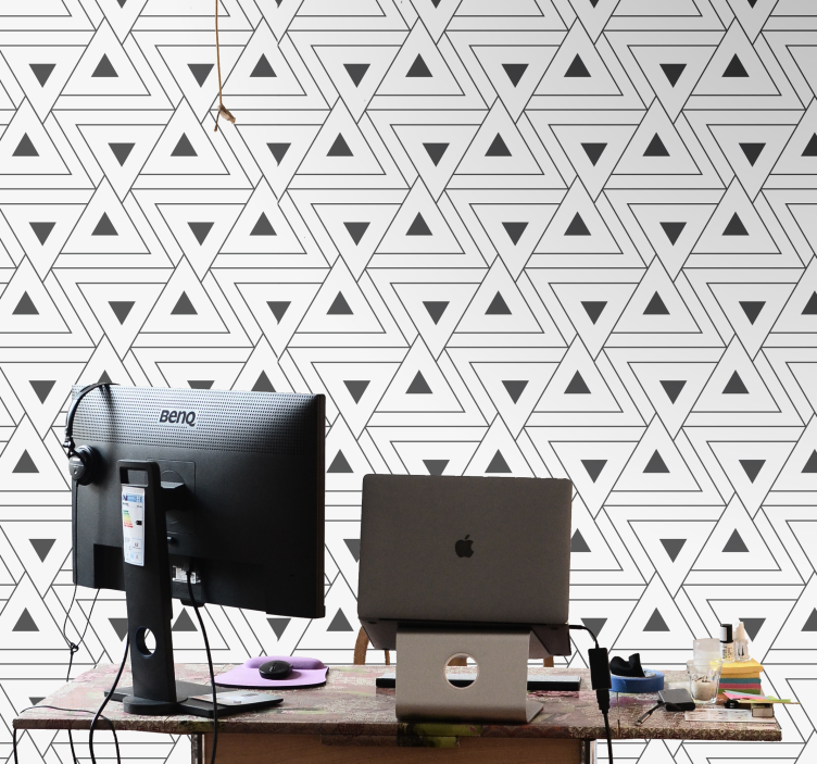 Triangular Pattern geometric wallpaper - TenStickers