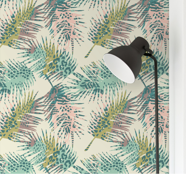 Tropical foliage scene leaf wallpaper - TenStickers