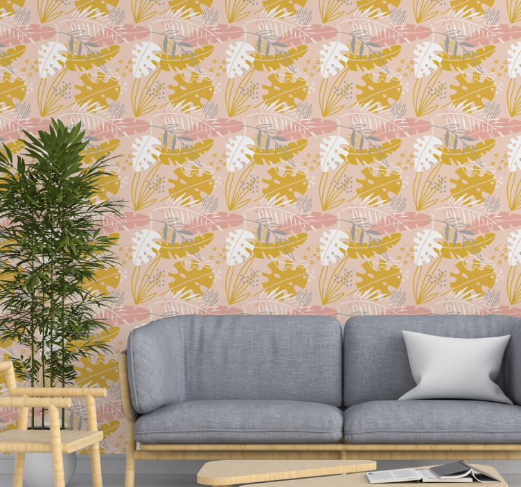 Tropical Leaf Collection flower wallpaper - TenStickers