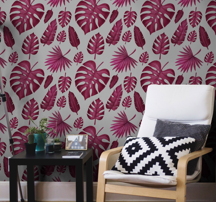 Tropical Leaf Pattern folliage wallpaper - TenStickers