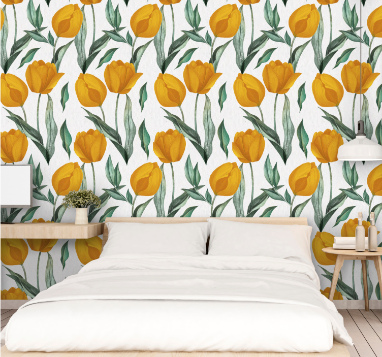Tulip Blossoms flower wallpaper - TenStickers