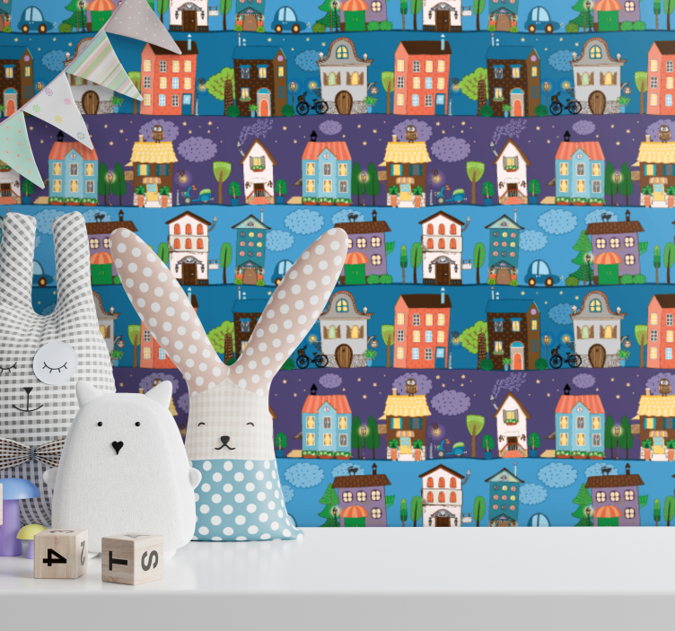 Urban Storytime city wallpaper - TenStickers