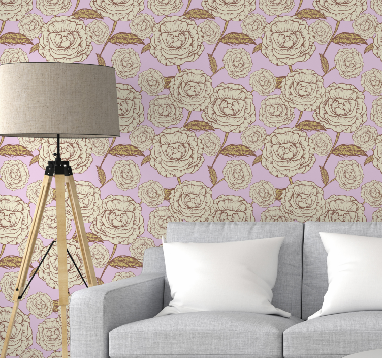 Vintage arrangement flower wallpaper - TenStickers
