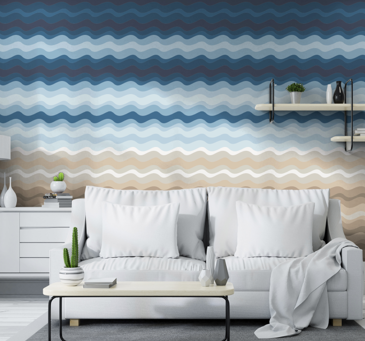Wallpaper living room beach sand Wallpaper - TenStickers